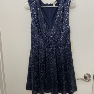 Blue sequin dress